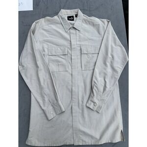 VTG 90s Levi's SilverTab Shirt Mens Medium Beige Button Front 2Pocket Y2K Casual